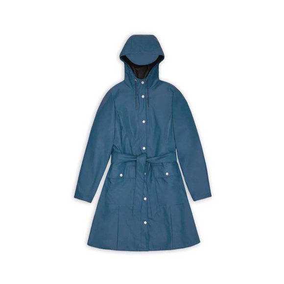 RAINS Curve Rain Jacket Blue XXS/XS NWT - Picture 1 of 9